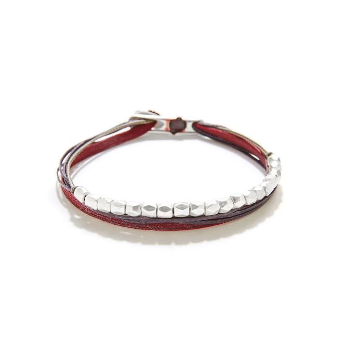 7 CORDS WITH BIG BEADS RED/GRAY