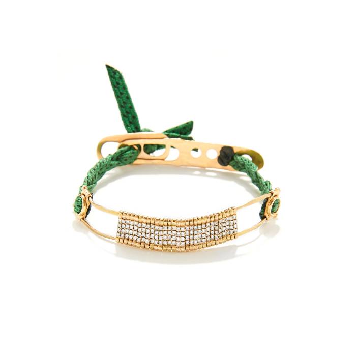 Green Barrette Bridge Bracelet